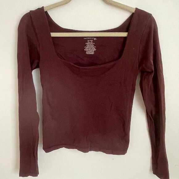 Free People Seamless Square Neck Top M/L Plum - Picture 1 of 3